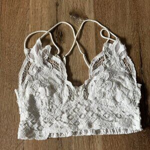 Free People White Lace Bralette with adjustable straps size small